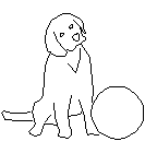 Bir top ile oynama Doggie kuçu kuçu