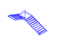 Alt yarısında L-şekilli 3d merdiven Daha adımlar merdiven 2