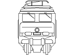 Tren motoru - yükseklik görünümü tren